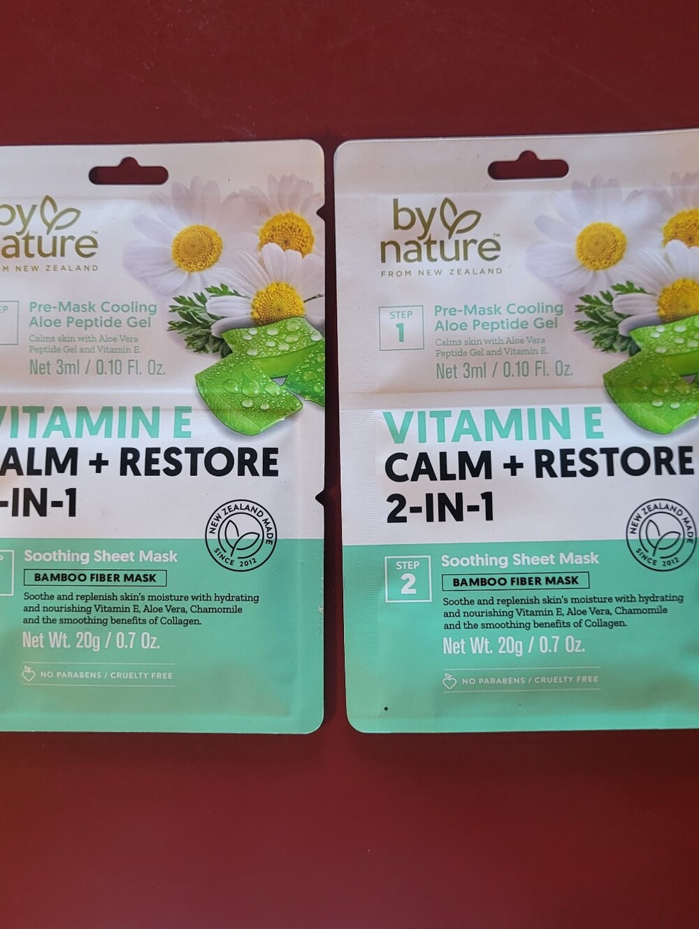NEW By Nature Vitamin E Calm And Restore 2-In-1 Pre-Mask Cooling Aloe Peptide